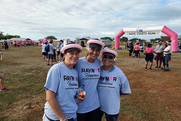 image of Raynor crewmembers at cancer walk